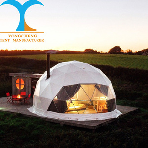 <span class=keywords><strong>2</strong></span>人绿色悬挂野营树帐篷6米圆顶帐篷，带浴室玻璃雪屋大地圆顶住宅 - Product Image 5