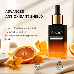 Sérum Visage 15% Vitamine <span class=keywords><strong>C</strong></span> Pure & Acide Férulique – Infiltration Précise Lumi Glow – OEM – Répare la Teint Terne – Unifie le Teint - Product Image 4