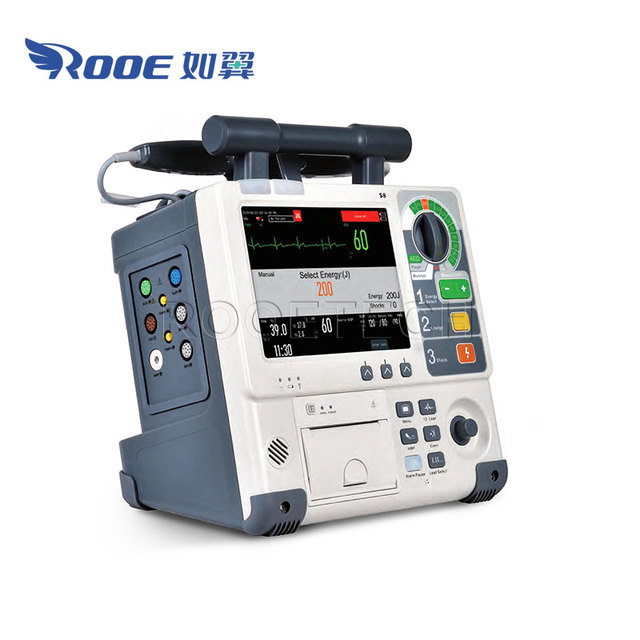 5/12-lead ECG AED Analyzer Defibrillator Machine with 50/80mm Thermal Printer