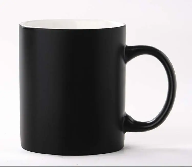 Caneca de café de porcelana branca ou preta, caneca branca de alta qualidade do revestimento de cerâmica com logotipo personalizado