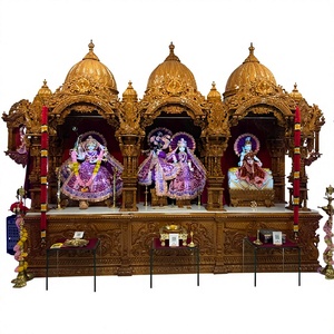 Templo Tradicional de Madera Sagwan Guru Ji para el Hogar, Templo de Madera de Teca Marrón para el Hogar, Templo Sagwan Indio a Precio de Mayoreo - Product Image 1