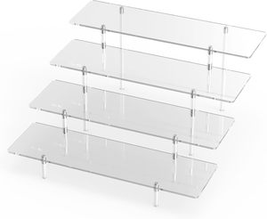 Rak <span class=keywords><strong>Display</strong></span> Akrilik OEM untuk Toko Dessert, Pameran Luar Ruangan, Portabel 4 Tingkat, Tempat Penyimpanan Lipstik & Parfum untuk Toko/Mal - Product Image 2