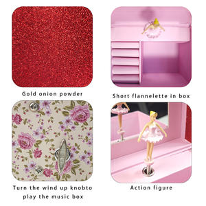 Boîte à <span class=keywords><strong>musique</strong></span> rotative personnalisée Yiyu Factory Supplier, boîte à bijoux en papier écologique à manivelle avec miroir, <span class=keywords><strong>cadeau</strong></span> pour filles - Product Image 3