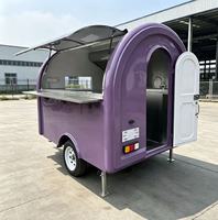 Camion de restauration mobile circulaire équipé d'un appareil à hamburgers, d'un appareil à glaces, d'un grille-pain et d'une machine à boissons, remorque alimentaire pour entreprise personnelle