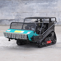 Cortadora de Césped Robótica Híbrida Eléctrica Shenghong Industrial Control Crawler de 4 Tiempos y 420 cc con Doble Combustible, 1000 mm, Control Remoto 3-8