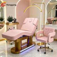 Table de massage électrique de luxe à 4 moteurs pour spa facial, lit de beauté pour salon de beauté, cosmétique, maquillage des sourcils