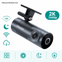 Caméra de tableau de bord OttoSafe Cam 2K QHD 1440p sans fil avec Apple CarPlay, Android Auto, double objectif, vision nocturne pour voiture