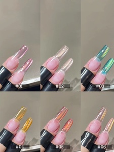 Vernis à ongles gel effet œil de chat, nouveau, tendance, <span class=keywords><strong>rose</strong></span> <span class=keywords><strong>flashy</strong></span>, fournitures pour ongles, été, transparent glacé, perles de verre couleur vin doux - Product Image 2