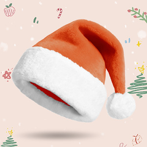 Chapeau de Père Noël en peluche avec logo personnalisé, multicolores, en fausse fourrure épaisse, avec pompon - Product Image 6