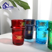Tasses à thé marocaines décoratives Garbo GB048106 170ml en verre transparent, style minimaliste, écologiques, avec impression par transfert couleur