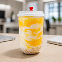 Gobelets en plastique en forme de U personnalisés en gros avec couvercles pour Boba