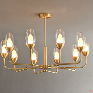 Lustre bougie moderne en laiton métal or pendentif lumière salle à manger salon cuisine îlot lumière intérieure décor - Product Image 2