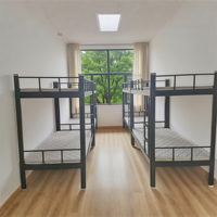Lit superposé en acier durable, moderne et réglable, idéal pour dortoirs, vente en gros, conception à double étage, polyvalent pour la maison, l'école, les auberges et les hôtels