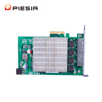 Tarjeta de red PCIe 2,0x4 4 4 puertos RJ45 POE 2500/1000/100/10Mbps tarjeta vertical Gigabit 1U servidor Ethernet PCI Express adaptador