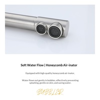Robinet de cuisine trois-en-un blanc laiteux de style japonais avec douchette extractible, purification de l'eau, fonctions eau chaude et froide, poignée unique en céramique