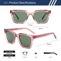 Lunettes de soleil carrées en acétate épais personnalisées avec logo, protection UV400 TAC, style rétro classique pour hommes et femmes
