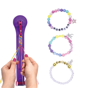 Kids Jewelry DIY Toys Kit with 2 Cases Plastic Knit <strong>Charm</strong> Beaded Woven Necklace Maker Unicorn Bracelets Making Set for Girls - Product Image 5