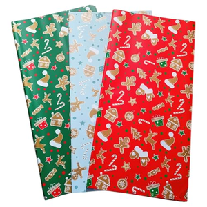 Papier cadeau de Noël de haute qualité pour enfants, motif floral, feuilles/rouleaux personnalisés pour emballages cadeaux de fêtes - Product Image 1