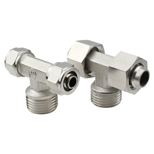 Copper Pneumatic <b>Quick</b> Coupler T Type Threaded <b>Connector</b> PB6 01 PB8 02 PB10 03 12 04 - Product Image 1