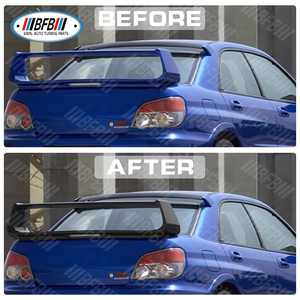 Alerón de Techo ABS Negro Mate BFB para <span class=keywords><strong>Subaru</strong></span> Impreza <span class=keywords><strong>STI</strong></span> 2002-2007, Estilo Frontal Doble Cola de Pato con Recubrimiento Transparente UV, 100% Compatible - Product Image 6