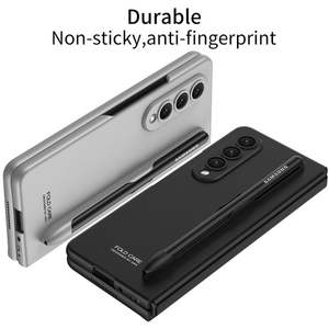 Funda creativa sólida mate para teléfono PC para Samsung para <span class=keywords><strong>Galaxy</strong></span> <span class=keywords><strong>Z</strong></span> <span class=keywords><strong>Fold</strong></span> <span class=keywords><strong>4</strong></span>/5 Simple Business gris verde a prueba de golpes característica portalápices - Product Image 5