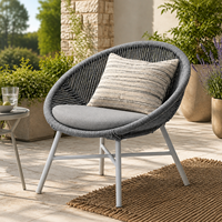 Fauteuil de relaxation élégant et résistant aux intempéries pour terrasse, mobilier d'extérieur design en corde tressée