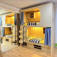 Moderne King-Size Fer Bois Métal Double Lit Superposé Escaliers pour Hôtel Chambres Dortoirs Maisons Capsule Lit Fabricants