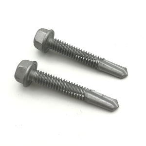 Tornillo de techo galvanizado Serie 500 #5, tornillo <span class=keywords><strong>autoperforante</strong></span> de punto de perforación, arandela de sistema de medición de pulgadas estándar DIN de acero/metal - Product Image 1