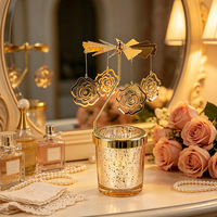 Support de Bougie Rotatif Romantique en Métal, Créatif et Luxueux, pour Aromathérapie, avec Logo Personnalisé – Grande Vente