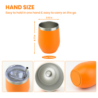 Vaso Térmico de Vino Sin Tallo de 12 oz con Logotipo Personalizado, Taza de Viaje de Doble Pared al Vacío, Vasos de Vino Tipo Tumbler con Tapa