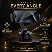 Support magnétique pour téléphone de voiture, réglable à 360 degrés, avec ventouse, support de téléphone pour bureau