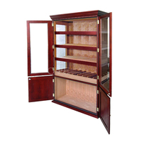 Vitrine à cigares à double porte de grande capacité Vitrine à cigares en bois couleur cerise Vitrine à cigares