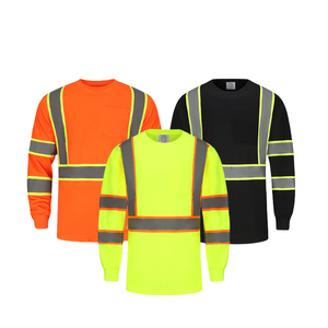 البناء أنسي فئة 2 للماء عالية الوضوح ملابس العمل الصفراء طويلة الأكمام مرحبا فيس البلوز شعار مخصص - Product Image 4