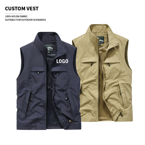 Work Vest <b>Multi</b> <b>Pocket</b> Fisherman Work Vest Custom LOGO for Men Men's <b>Gilet</b> Softshell Da Lavoro Petroleum - Product Image 1