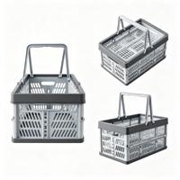 Panier pliable à main, panier de courses pliable, idéal pour les pique-niques en plein air, le camping, les courses et le rangement domestique
