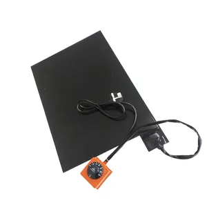 220V Custom Design Flexible Silicone Heater Pad Black with Dial Temperature Controller Thermostat Electric Heating Element Farms