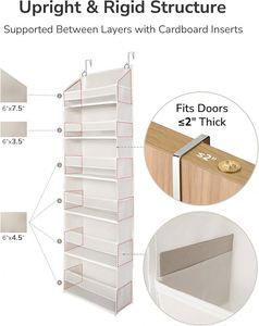 50lbs Weight Capacity Door Hanging Over the Door Organizer with 6 <b>Large</b> Pockets 12 Side Pockets - Product Image 2