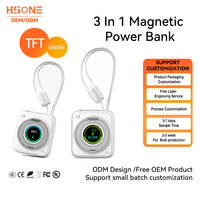 Batterie externe LDB32 22,5W à charge ultra-rapide 10000mAh avec écran TFT, support intégré, cordon et câble 3-en-1, service OEM