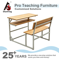 Ensemble de table et chaise d'étude de style moderne personnalisable, bureau double pour étudiants, mobilier scolaire pour salle de classe, produits écologiques