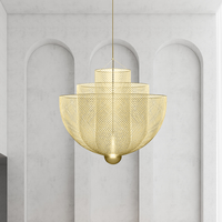 Lustre suspendu en métal de luxe néerlandais, style industriel, design nordique, pour salon, duplex, salle à manger, villa, cage en fer