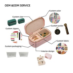 Оптовая продажа, персонализированная мини-шкатулка для путешествий, маленькая портативная шкатулка из искусственной кожи для ювелирных украшений, колье, серьги-органайзер, подарочный футляр - Product Image 3