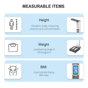 เครื่องชั่งน้ำหนักและวัดส่วนสูงอิเล็กทรอนิกส์แบบอัลตราโซนิก <span class=keywords><strong>BIM</strong></span> สำหรับโรงพยาบาล รองรับน้ำหนักได้ถึง 200 กก. ปรับแต่งได้ตามต้องการ วัดส่วนสูงและน้ำหนักของมนุษย์ - Product Image 2