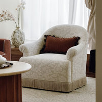 Fauteuil simple Geju A184 en PU, style rétro français vintage, pour salon, petit appartement, mobilier de maison, design original