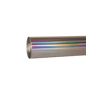 Folha de estampagem holográfica de arco-íris de prata para plástico e papel