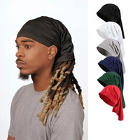 Meilleures ventes : Bonnet de soin capillaire unisexe en satin élastique pour dreadlocks, couleur unie, réglable à double extrémité, type foulard bandana, lot de quatre