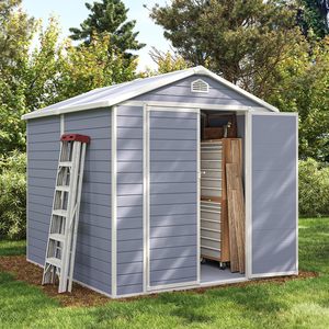<span class=keywords><strong>Armoire</strong></span> <span class=keywords><strong>de</strong></span> rangement d'outils <span class=keywords><strong>de</strong></span> <span class=keywords><strong>jardin</strong></span> verticale extérieure en résine PP étanche <span class=keywords><strong>de</strong></span> 1,8 m avec 2 fenêtres, verrouillable, vente en gros d'usine - Product Image 2
