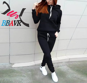 Conjunto Deportivo de 2 Piezas para Mujer, Sudadera con Capucha y Pantalones de Felpa, para Otoño e Invierno - Product Image 1