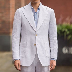 MTM a medida hecho a mano personalizado formal <span class=keywords><strong>blanco</strong></span> de <span class=keywords><strong>lino</strong></span> para <span class=keywords><strong>Hombre</strong></span> Trajes - Product Image 4