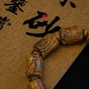 Bracelet en bois d'agar naturel (grande taille) – Bracelet en bois d'agar décomposé en forme de bambou, grande taille, bijoux en bois d'oud de qualité supérieure - Product Image 2