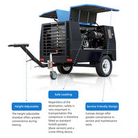 Compresseur d'air portable à moteur diesel à vis rotative 12 bars 450cfm 375cfm 185cfm pour machine de forage de pierre - Prix compétitifs